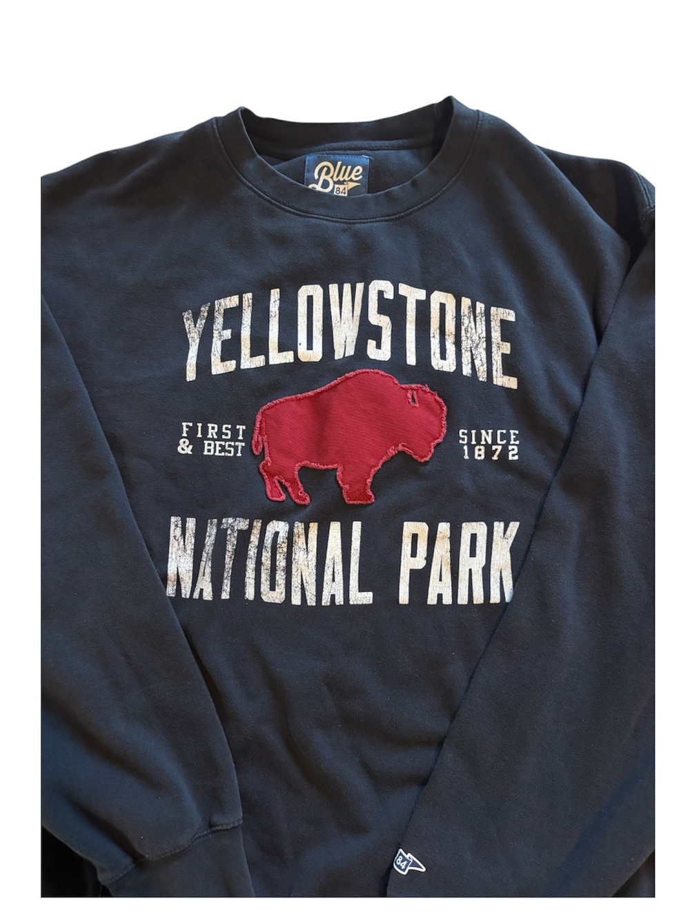 Blue 84 Navy Crewneck Sweatshirt with Red Buffalo Patch
